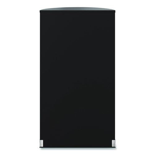 Image of Suncast Commercial® MTCRES901BK Half Round Metal Trash Can, 9 gal, Steel, Black