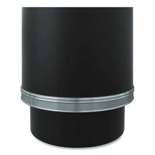 Image of Suncast Commercial® MTCRES901BKS Half Round Metal Trash Can with Ashtray, 9 gal, Steel, Black