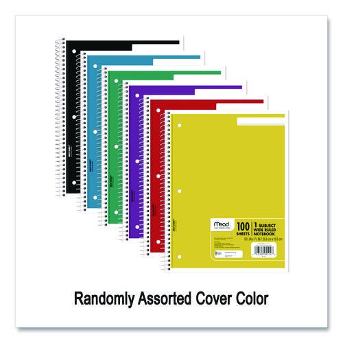 Image of Mead® 05514 Spiral Notebook, 1-Subject, Wide/Legal Rule, Randomly Assorted Cover Color, (100) 10.5 x 7.5 Sheets