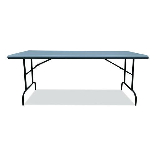 Image of SKILCRAFT® Rectangular Folding Table - 2000 lb Weight Capacity - 60" W x 29" H x 30" D - Charcoal Gray, 1 Each