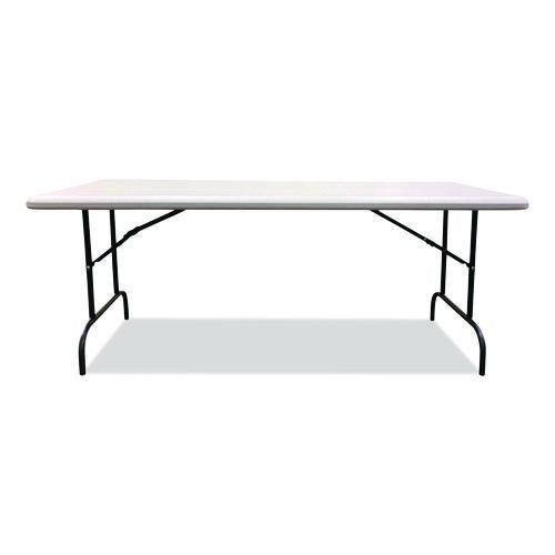 Image of SKILCRAFT® Rectangular Folding Table - 2000 lb Weight Capacity - 60" W x 29" H x 30" D - Platinum Gray, 1 Each