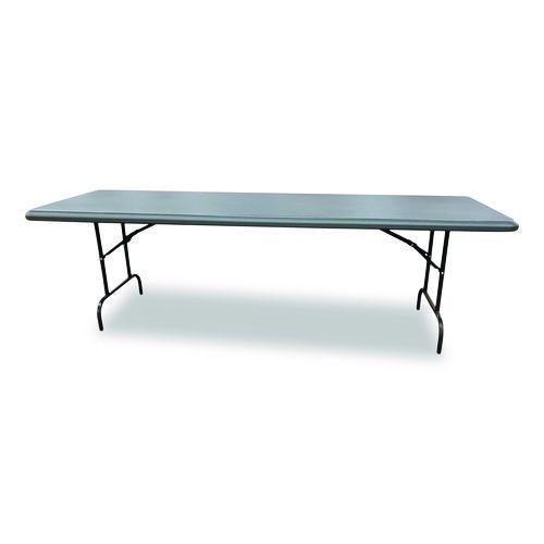 Image of SKILCRAFT® Rectangular Folding Table - 2000 lb Weight Capacity - 96" W x 29" H x 30" D - Charcoal Gray, 1 Each