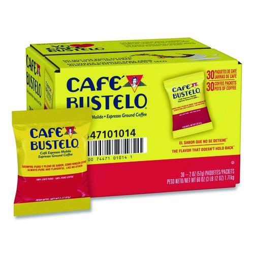 Image of Cafe Bustelo 7447101014 Regular Coffee Fraction Packs, Espresso, 2 oz Pack, 30/Carton