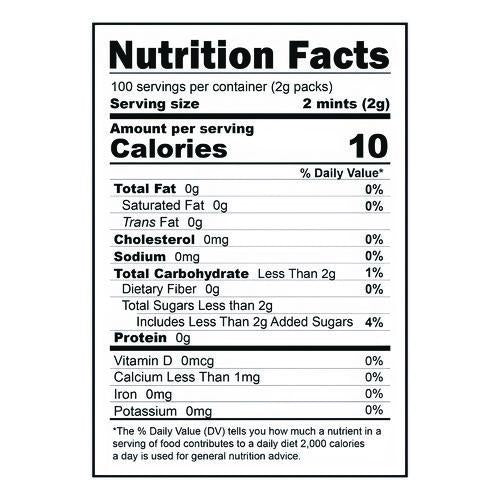 Image of VerMints® VNT00993 VerMints Organic Mints/Pastilles, Wintergreen, 2 Mints/0.7 oz, Individually Wrapped, 100/Box