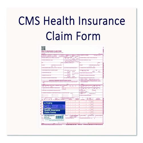 Image of Adams® CMS1500L1V CMS Health Insurance Claim Form, One-Part (No Copies), 8.5 x 11, 100 Forms Total
