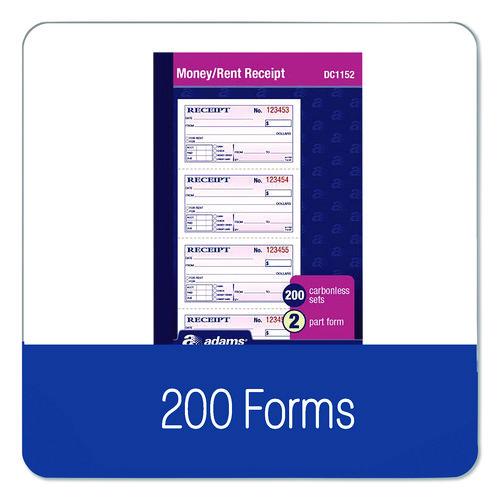 Image of Adams® DC1152 Money/Rent Receipt Book, Two-Part Carbonless, 4.75 x 2.75, 200 Forms Total