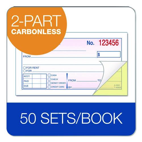 Image of Adams® DC2501 Money/Rent Receipt Book, Two-Part Carbonless, 4.88 x 2.75, 50 Forms Total