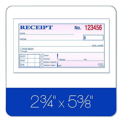 Image of Adams® DC2501 Money/Rent Receipt Book, Two-Part Carbonless, 4.88 x 2.75, 50 Forms Total