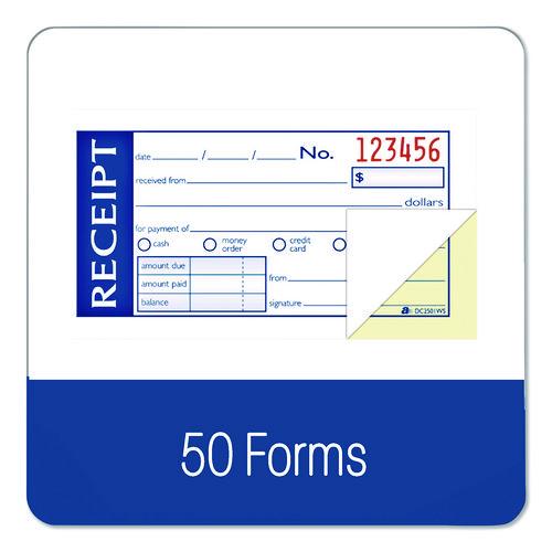 Image of Adams® DC2501WS Write 'n Stick Receipt Book, Two-Part Carbonless, 4.88 x 2.75, 50 Forms Total