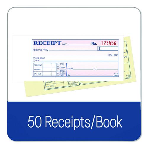 Image of Adams® DC2701 Money/Rent Receipt Book, Two-Part Carbonless, 6.69 x 2.75, 50 Receipts/Book, 5 Books/Pack