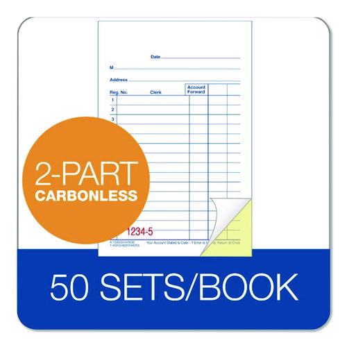 Image of AdamsÂ® Multipart General-Purpose Sales Pad, Two-Part Carbonless, 3.34 x 5.13, 50 Forms/Pad, 10 Pads/Pack