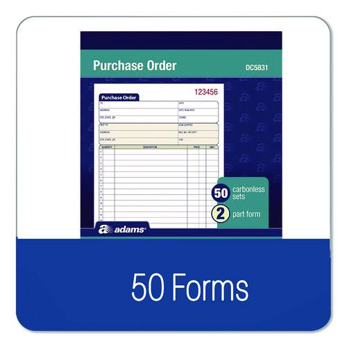 Image of Adams® DC5831 Multipart Purchase Order Pad, Two-Part Carbonless, 5.56 x 7.94, 50 Forms Total