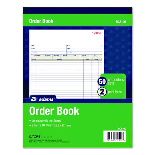 Image of Adams® DC8100 Multipart Sales Order Pad, Two-Part Carbonless, 8.38 x 10.19, 50 Forms Total