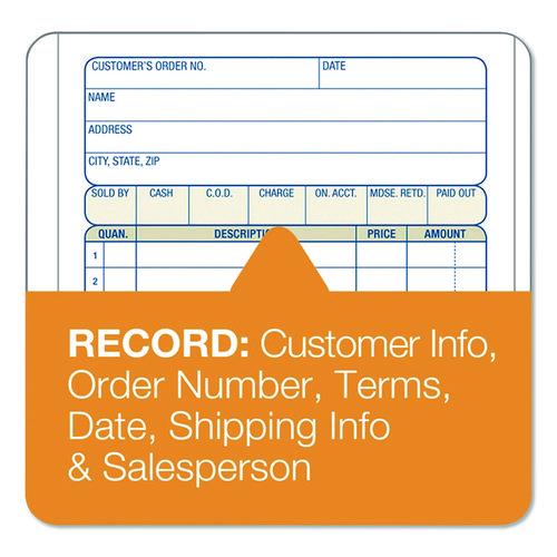 Image of Adams® DC4705-10 Multipart Sales Order Pad, 12 Lines, Two-Part Carbonless, 4.19 x 6.69, 50 Forms/Pad, 10 Pads/Box