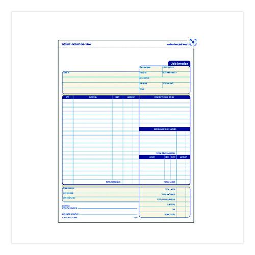 Image of Adams® NC2817 Multipart Job Invoice Forms, Two-Part Carbonless, 8.5 x 10.94, 100 Forms Total