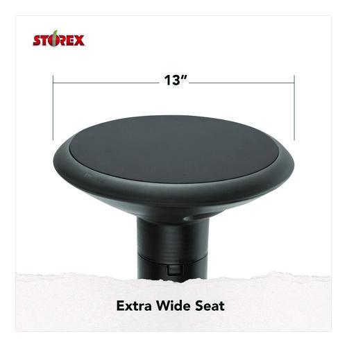 Image of Storex Wiggle Stool, Backless, Supports Up to 250 lbs, 12" to 18" Seat Height, Black Seat, Black Base