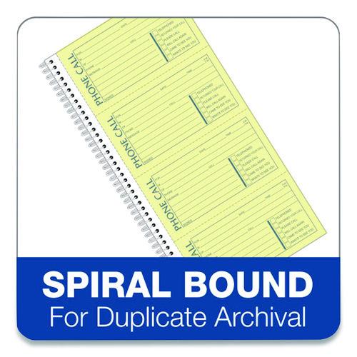 Image of Adams® SC1154R Wirebound Telephone Message Book, Two-Part Carbonless, 4.75 X 2.75, 4 Forms/sheet, 400 Forms Total