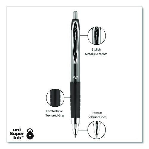 Image of uniball® 40110 Signo 207 Gel Pen, Retractable, Medium 0.7 mm, Assorted Ink and Barrel Colors, 8/Pack