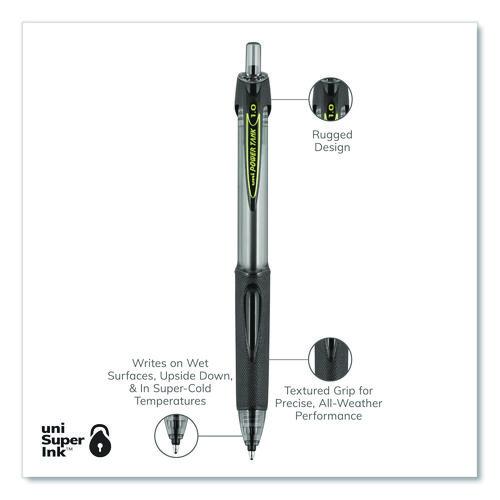 Image of uniball® 42070 Power Tank Rt Ballpoint Pen, Retractable, Bold 1 Mm, Black Ink, Smoke/black Barrel, Dozen