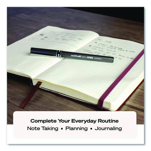 Image of uniball® 60025 Deluxe Rollerball Pen, Stick, Micro 0.5 mm, Black Ink, Metallic Gray/Black Barrel, Dozen