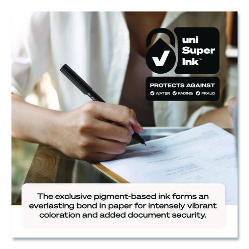 Image of uniball® 60144 ONYX Rollerball Pen, Stick, Fine 0.7 mm, Red Ink, Black/Red Barrel, Dozen