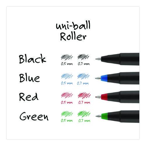Image of uniball® 60151 Rollerball Pen, Stick, Micro 0.5 mm, Black Ink, Black Barrel, Dozen