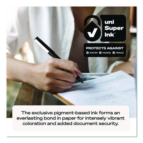 Image of uniball® 60151 Rollerball Pen, Stick, Micro 0.5 mm, Black Ink, Black Barrel, Dozen