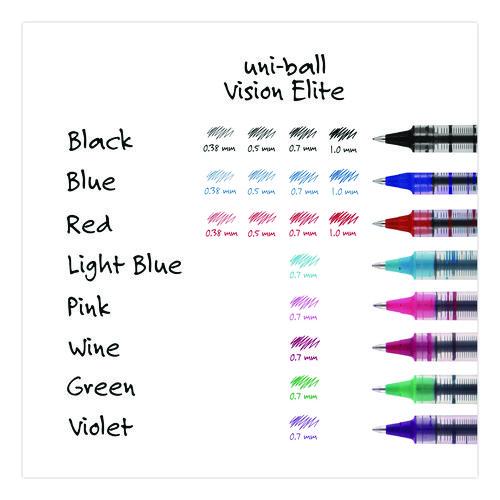 Image of uniball® 60382 VISION Rollerball Pen, Stick, Fine 0.7 mm, Violet Ink, Silver/Violet/Clear Barrel, Dozen