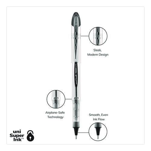 Image of uniball® 61231 VISION ELITE Rollerball Pen, Stick, Bold 0.8 mm, Black Ink, White/Black/Clear Barrel