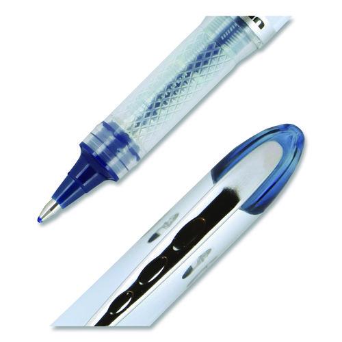 Image of uniball® 61232 VISION ELITE BLX Series Rollerball Pen, Stick, Bold 0.8 mm, Blue-Infused Black Ink, White/Blue/Clear Barrel