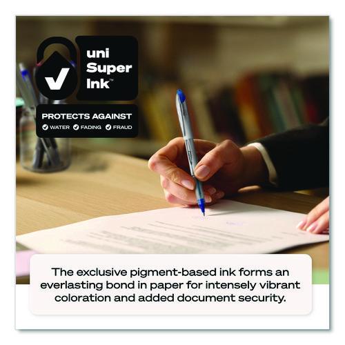 Image of uniball® 61232 VISION ELITE BLX Series Rollerball Pen, Stick, Bold 0.8 mm, Blue-Infused Black Ink, White/Blue/Clear Barrel