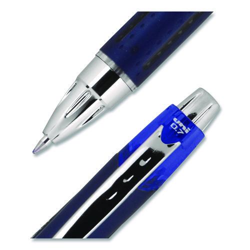 Image of uniball® 62153 Jetstream Hybrid Gel Pen, Retractable, Fine 0.7 mm, Blue Ink, Blue/Silver Barrel