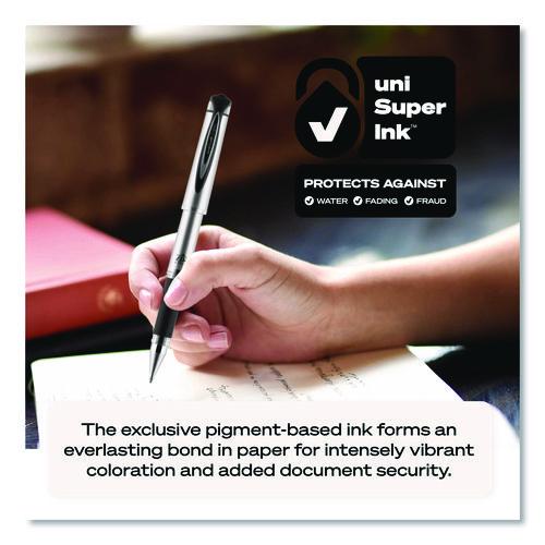 Image of uniball® 65801 207 Impact Gel Pen, Stick, Bold 1 mm, Blue Ink, Silver/Black/Blue Barrel