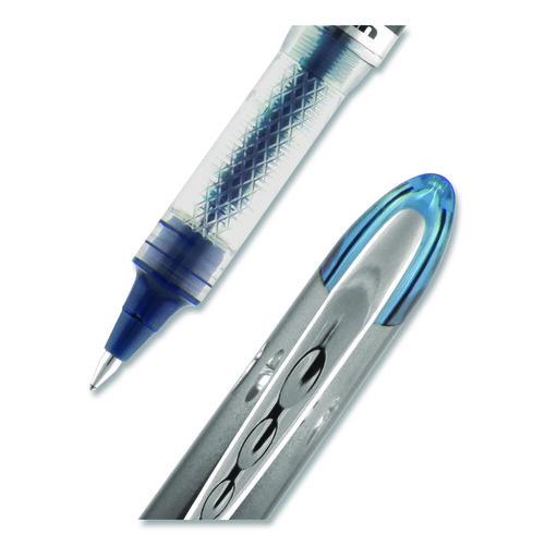 Image of uniball® 69020 VISION ELITE BLX Series Rollerball Pen, Stick, Micro 0.5 mm, Blue-Infused Black Ink, Gray/Blue/Clear Barrel
