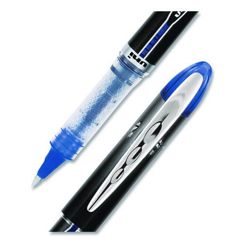 Image of uniball® 69021 VISION ELITE Rollerball Pen, Stick, Micro 0.5 mm, Blue Ink, Black/Blue/Clear Barrel