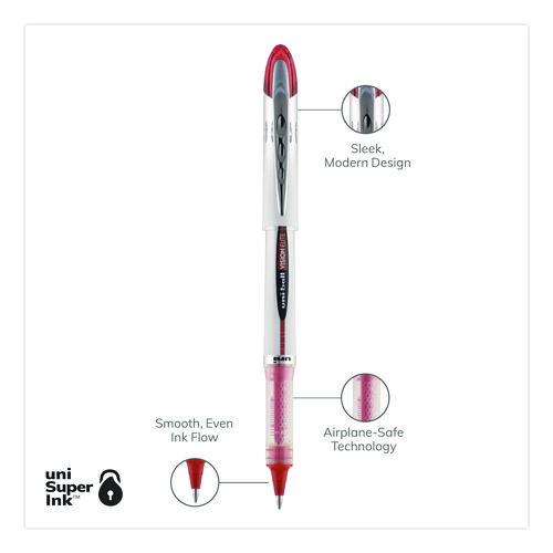Image of uniball® 69023 VISION ELITE Rollerball Pen, Stick, Bold 0.8 mm, Red Ink, White/Red/Clear Barrel