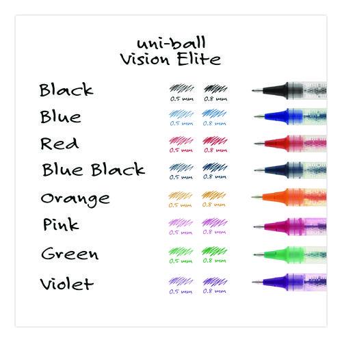Image of uniball® 69023 VISION ELITE Rollerball Pen, Stick, Bold 0.8 mm, Red Ink, White/Red/Clear Barrel