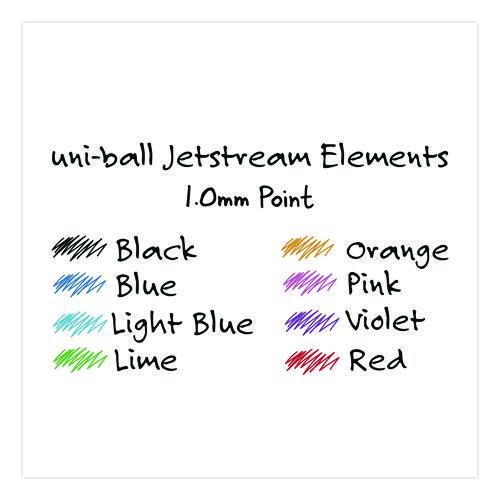 Image of uniball® 70149 Jetstream Elements Hybrid Gel Pen, Retractable, Medium 1 mm, Assorted Ink and Barrel Colors, 6/Pack