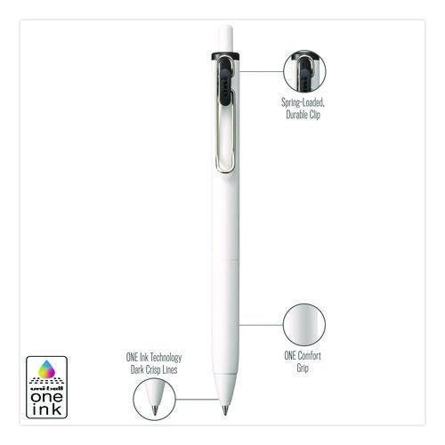 Image of uniball® 70380 uniONE Gel Pen, Retractable, Medium 0.7 mm, Assorted Business Ink and Barrel Colors, 5/Pack
