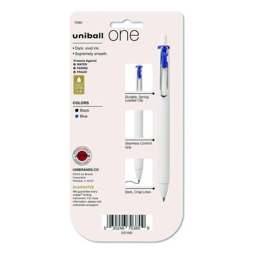 Image of uniball® 70380 uniONE Gel Pen, Retractable, Medium 0.7 mm, Assorted Business Ink and Barrel Colors, 5/Pack