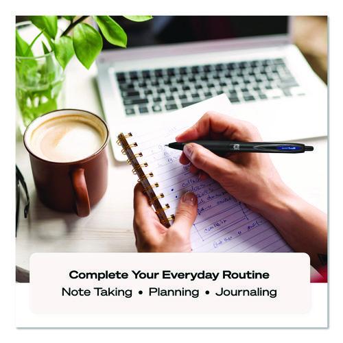 Image of uniball® 70462 207 Plus+ Gel Pen, Retractable, Medium 0.7 mm, Black Ink, Black Barrel, Dozen