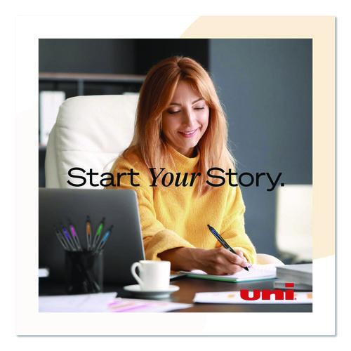 Image of uniball® 70462 207 Plus+ Gel Pen, Retractable, Medium 0.7 mm, Black Ink, Black Barrel, Dozen