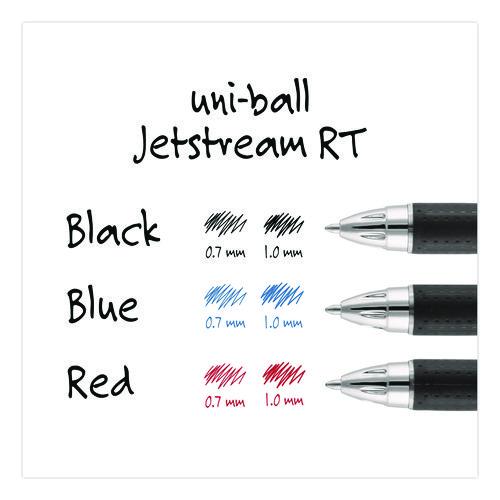 Image of uniball® 73834 Jetstream Hybrid Gel Pen, Retractable, Bold 1 mm, Red Ink, Black/Silver/Red Barrel