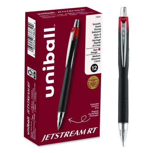 Image of uniball® 73834 Jetstream Hybrid Gel Pen, Retractable, Bold 1 mm, Red Ink, Black/Silver/Red Barrel