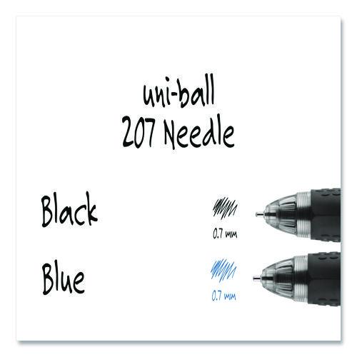 Image of uniball® 1736097 Signo 207 Needle Point Gel Pen, Retractable, Medium 0.7 mm, Black Ink, Clear/Black Barrel, Dozen