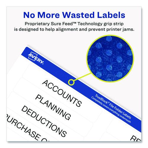 Image of Avery® 75366 Permanent Trueblock File Folder Labels With Sure Feed Technology, 0.66 X 3.44, White, 30/sheet, 60 Sheets/box