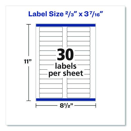 Image of Avery® 75366 Permanent Trueblock File Folder Labels With Sure Feed Technology, 0.66 X 3.44, White, 30/sheet, 60 Sheets/box