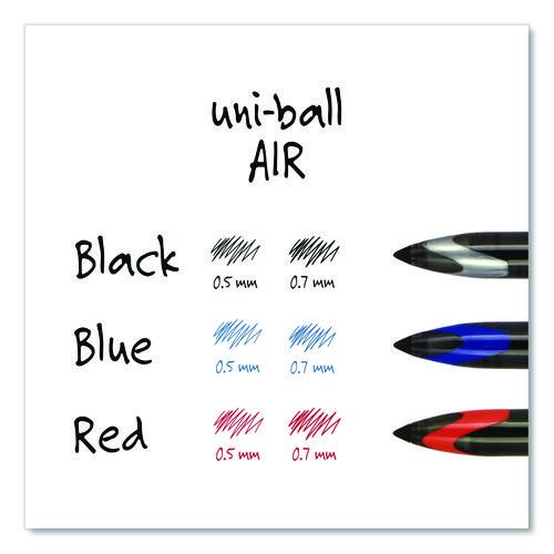 Image of uniball® 1927631 AIR Porous Rollerball Pen, Stick, Medium 0.7 mm, Black Ink, Black Barrel, Dozen