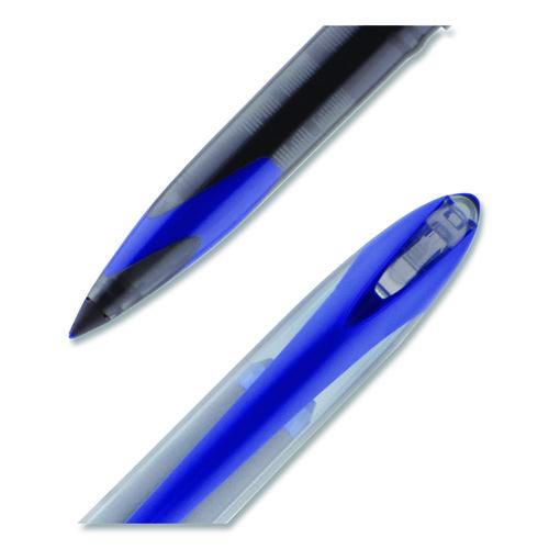 Image of uniball® 1927701 AIR Porous Rollerball Pen, Stick, Medium 0.7 mm, Blue Ink, Black/Blue Barrel, Dozen