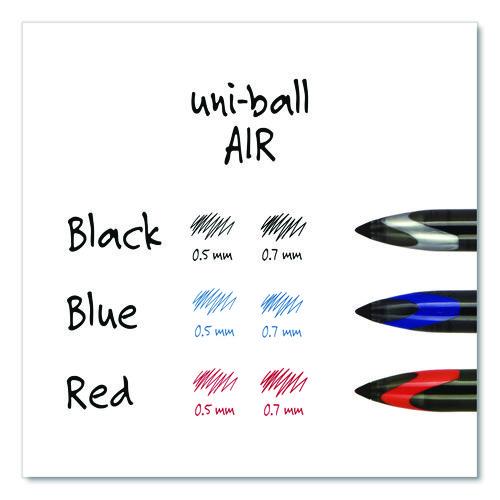 Image of uniball® 1927701 AIR Porous Rollerball Pen, Stick, Medium 0.7 mm, Blue Ink, Black/Blue Barrel, Dozen